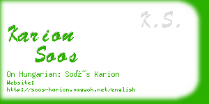 karion soos business card